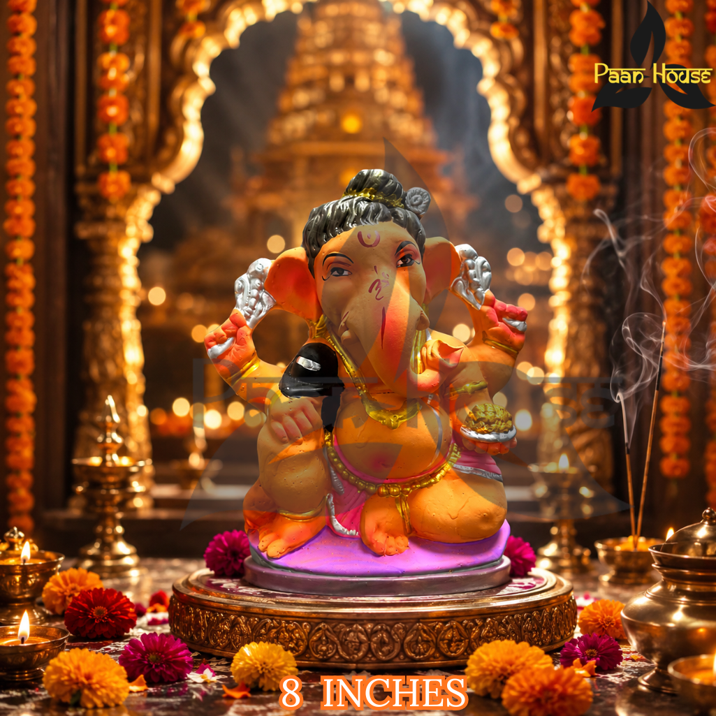 CLAY GANESH STATUE 8 INCHES