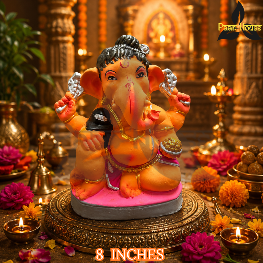 CLAY GANESH STATUE 8 INCHES - Image 3