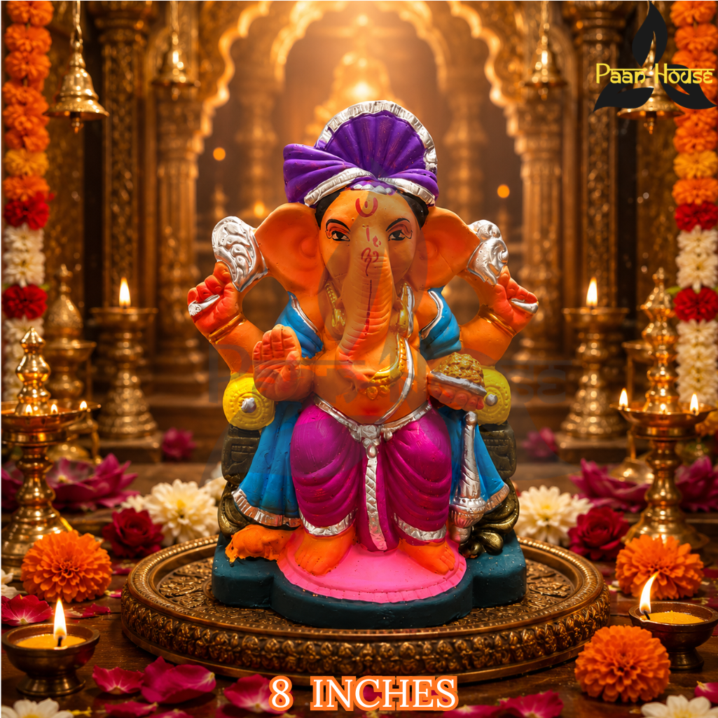 CLAY GANESH STATUE 8 INCHES - Image 4